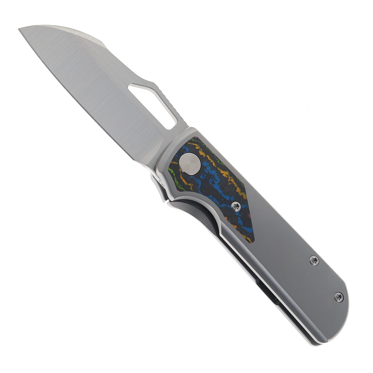 アイ Divo Knives Premium Pony Stout Folding Knife Blackwashed Titanium