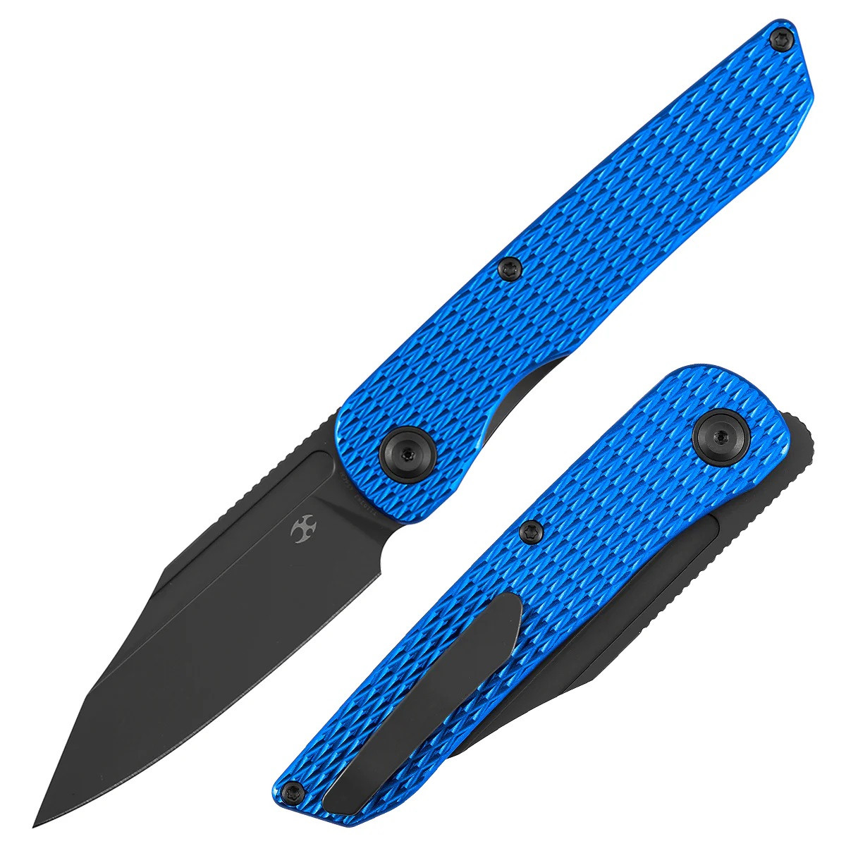 Kansept Nettle Folding Knife Blue Aluminum Handle 154CM Tanto