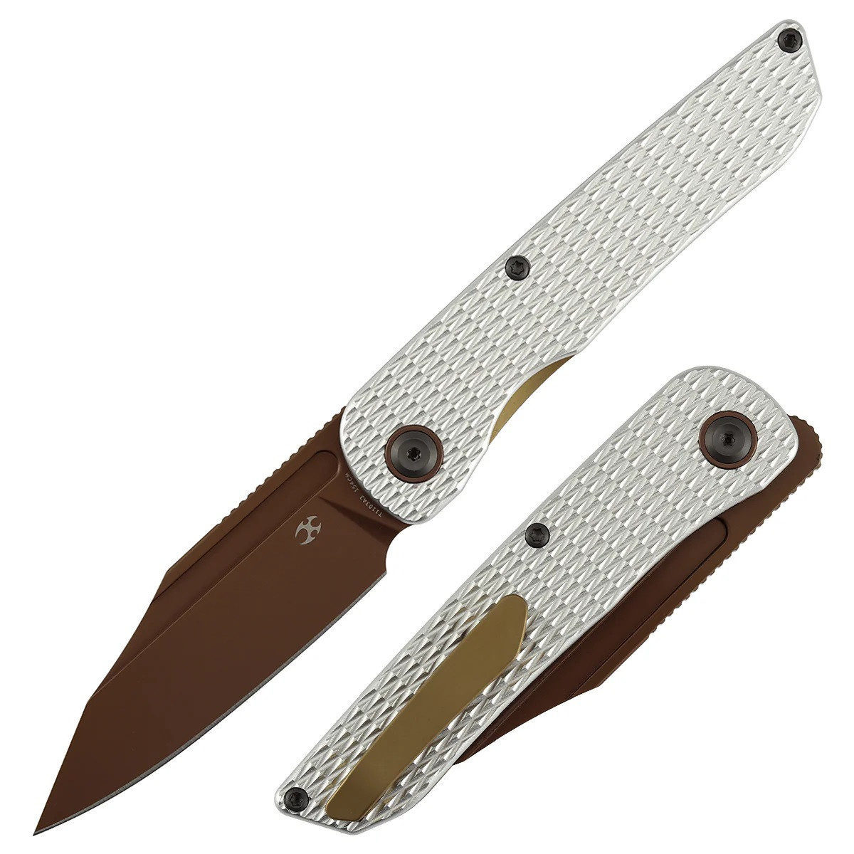 Kansept Nettle Folding Knife Silver Aluminum Handle 154CM Tanto