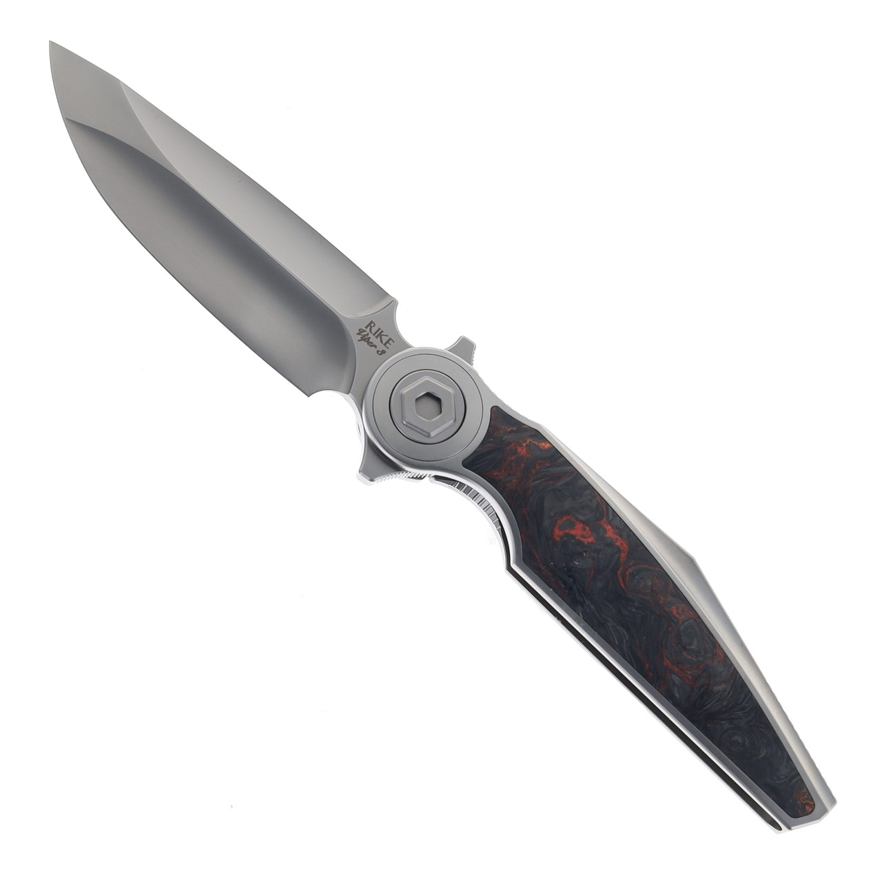 マウンテン Rike Viper 3-P V2 Folding Knife Titanium & Orange Carbon Fiber