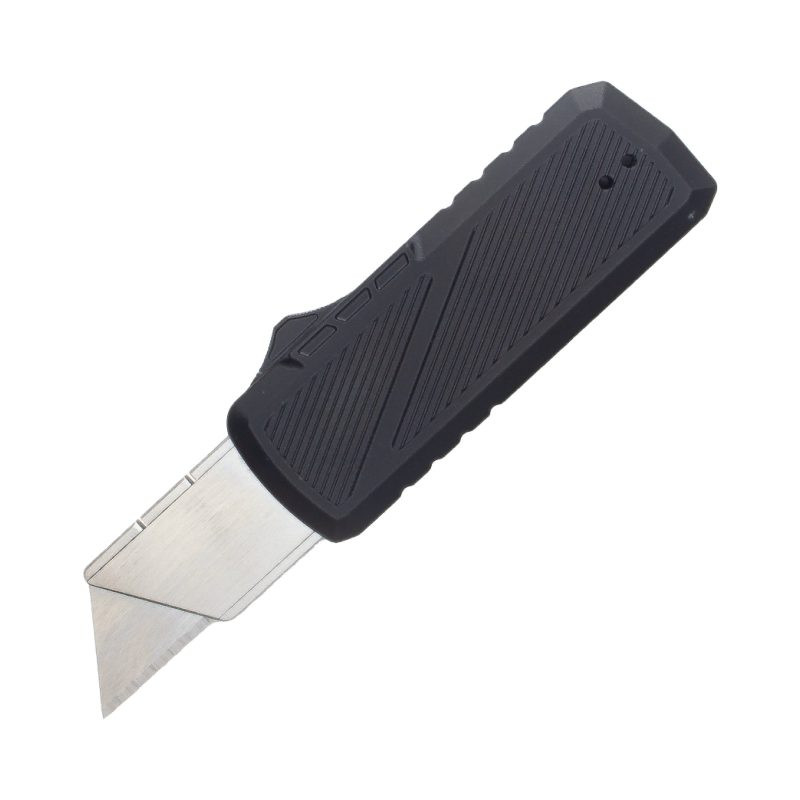 TacKnives Zipper OTF Automatic Utility Knife Black Aluminum Handle