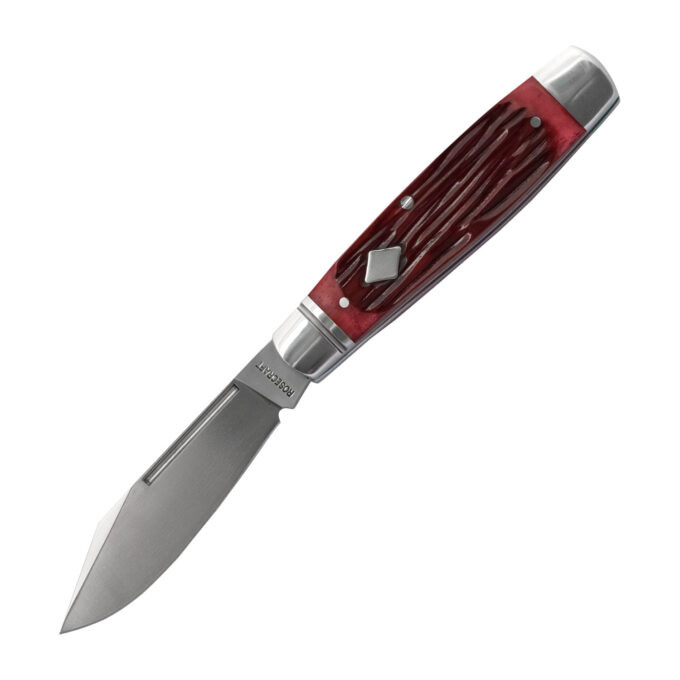 RoseCraft Barren Fork Jack Slip Joint Folding Knife Red Jigged