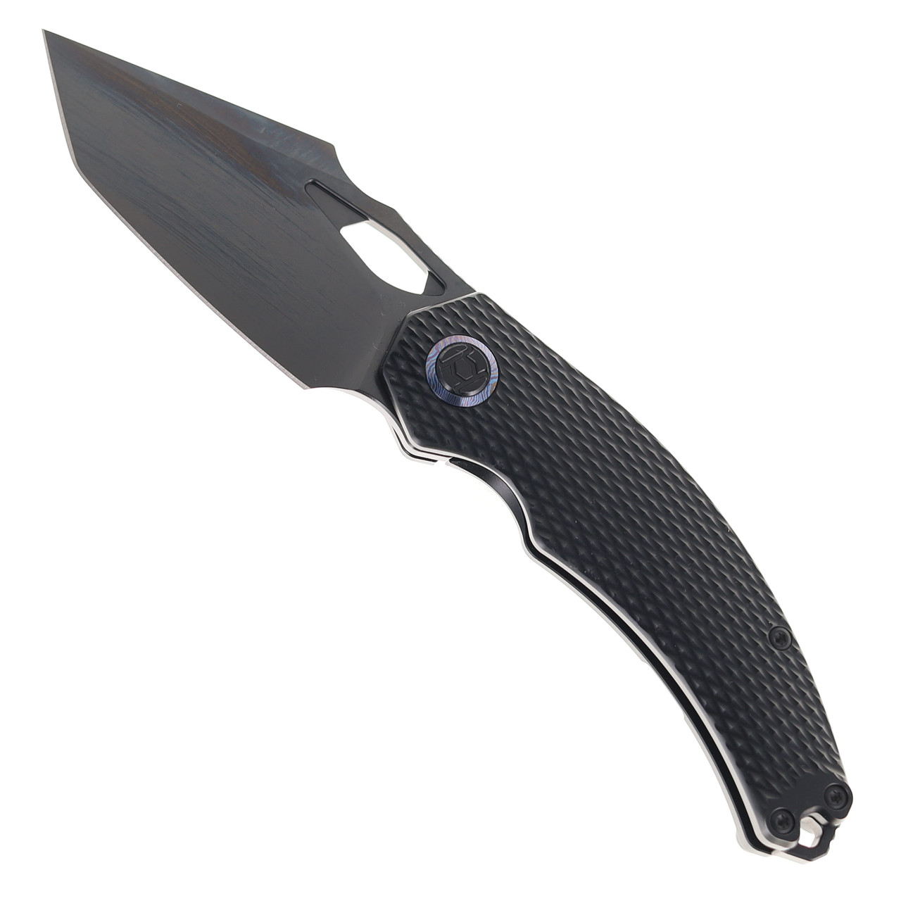 Kunwu Poon Padre Folding Knife Black PVD Diamond Titanium Handle