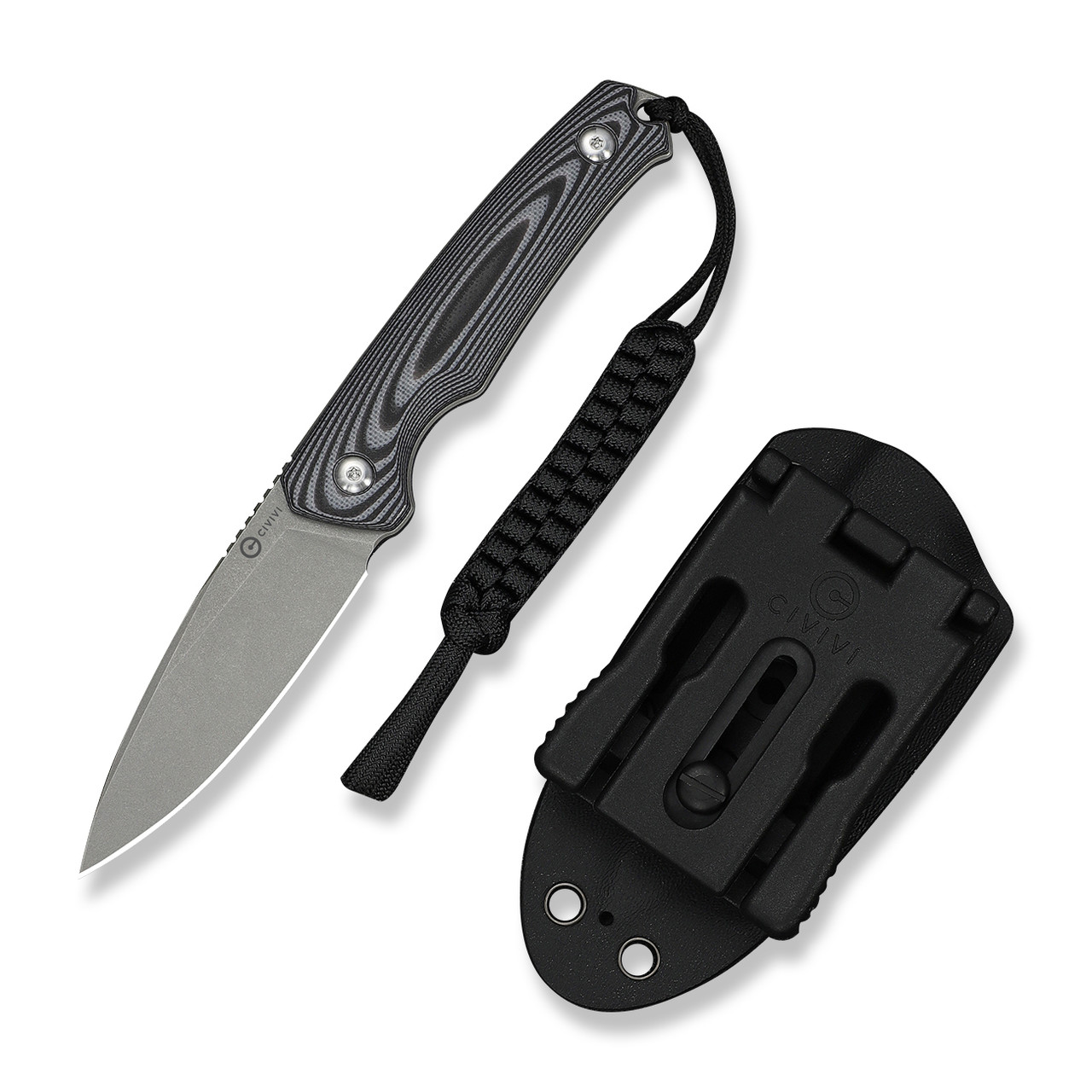 Civivi Altus Fixed Blade Knife Gray/Black G10 Handle 14C28N Plain