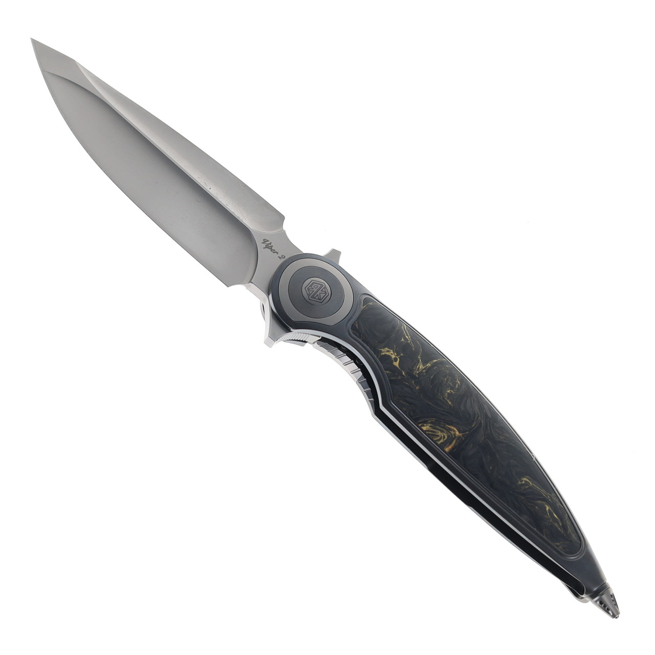 ★限定 POPMAX①CUBA LIBRE②BLACK VIPER 2個セット Rike Viper 2 B Folding Knife Dark Gray Titanium Handle w/ Gold