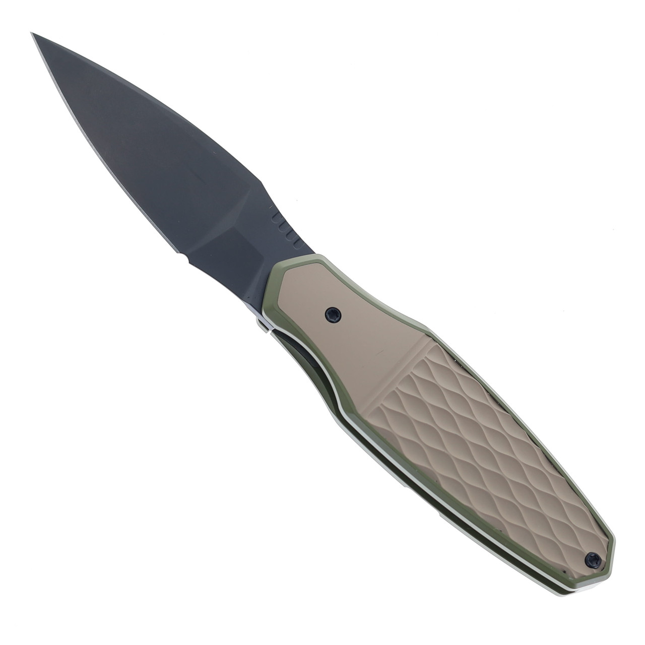 Molsect Yuppie Folding Knife Tan & Green Titanium Handle S90V