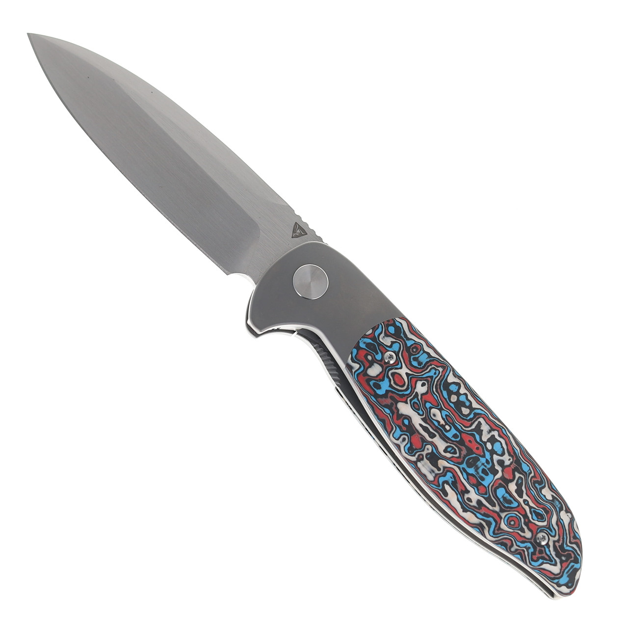 Tuya Caladan V2 Folding Knife Red/White/Blue Carbon Fiber Handle