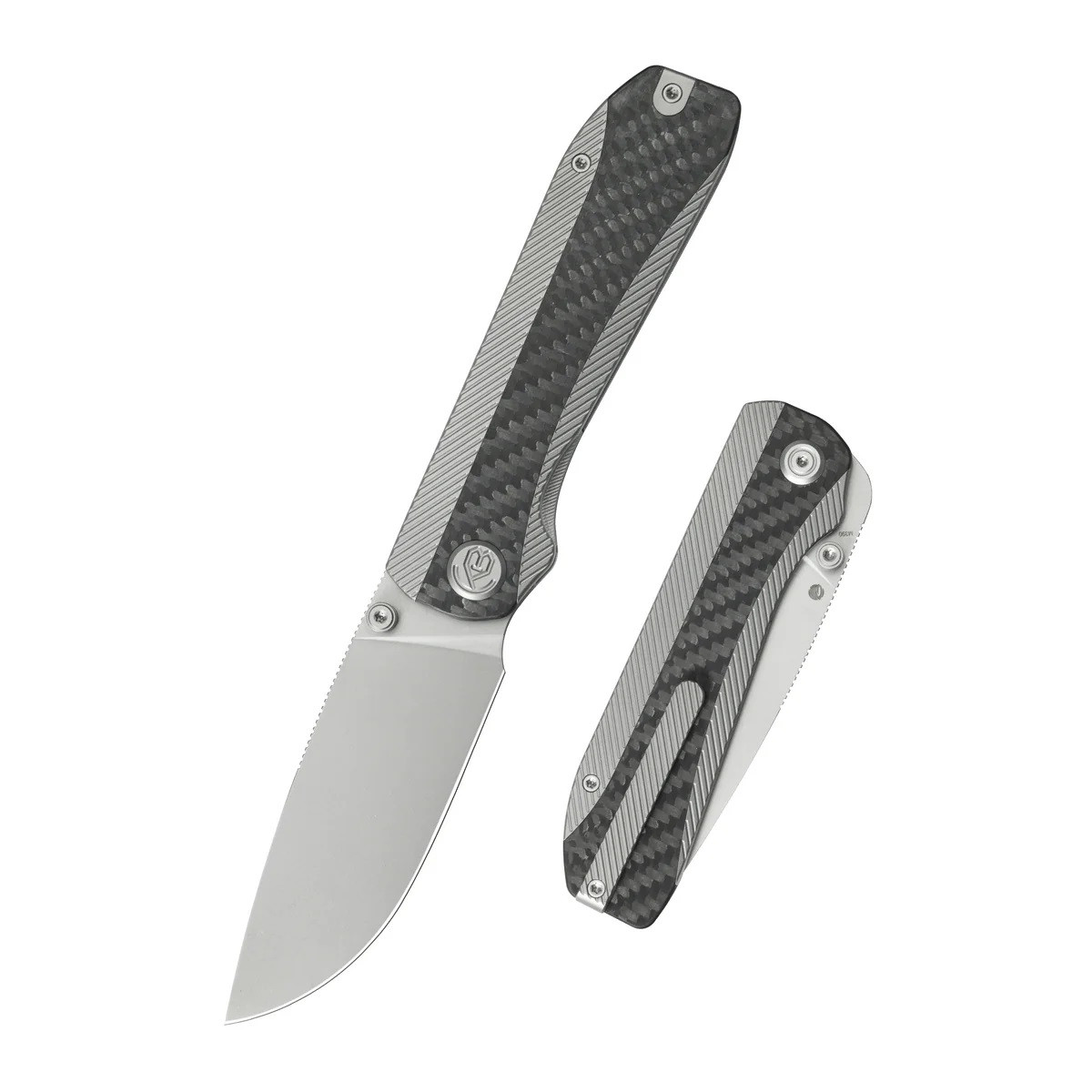 KB Zephyr Folding Knife Gray/Black Titanium/Carbon Fiber Handle