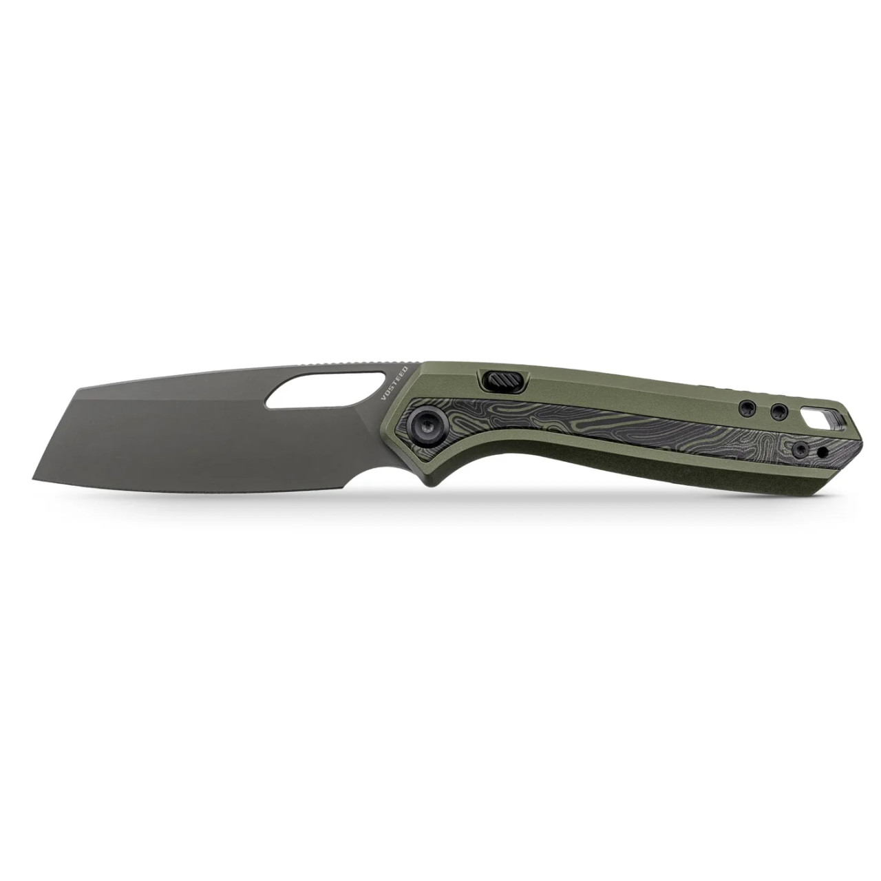 ケロケロ　レズミルズ　ボディコンバット　24.43.53 Vosteed Kroc 329 Folding Knife Olive Green Aluminum/Topographic