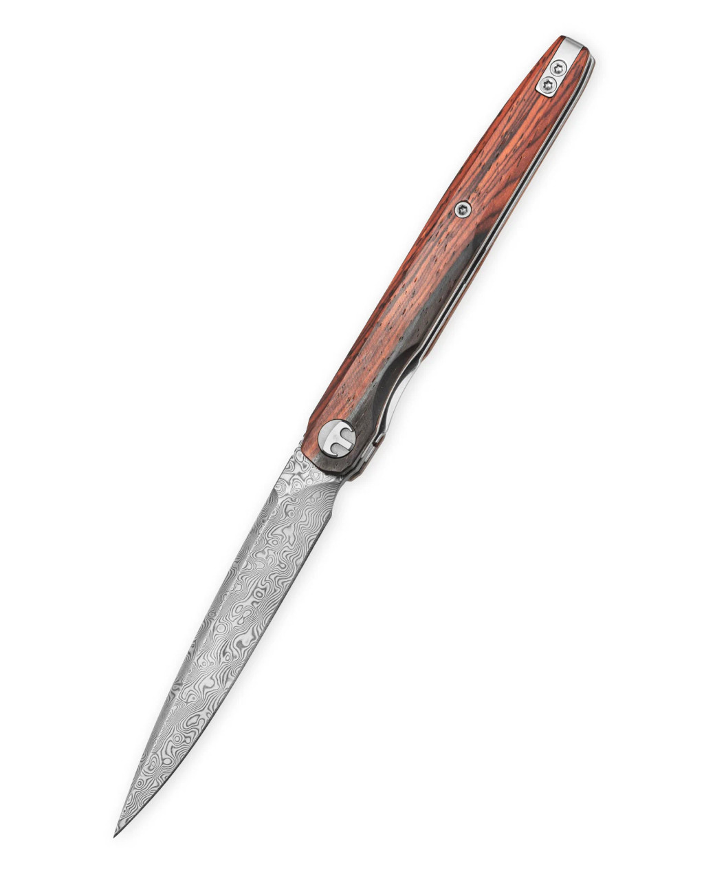 Bestechman Lanza Folding Knife Rosewood Handle Damascus Plain Edge