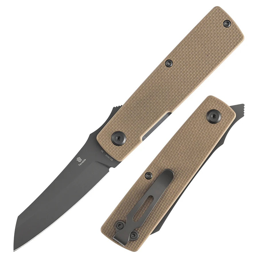 Aショット Tenable Higonokami Folding Knife Light Sand G10 Handle D2 Reverse