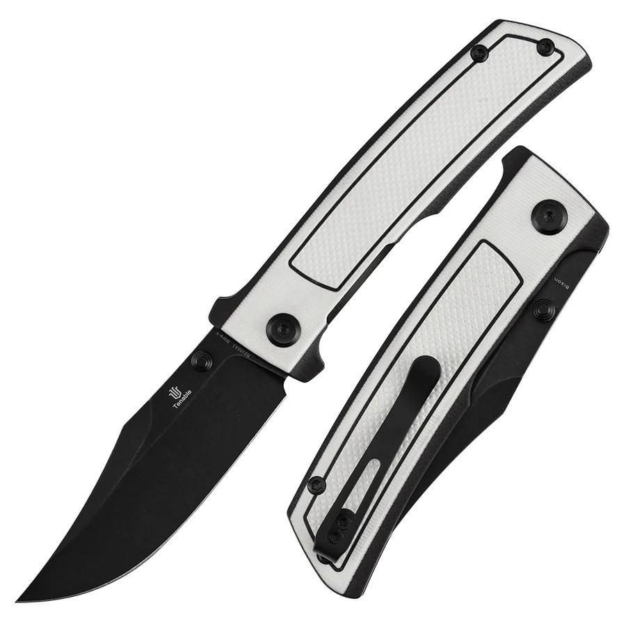 専用ページ(#603) Tenable Bison Folding Knife Black/White G10 Handle Nitro-V Clip
