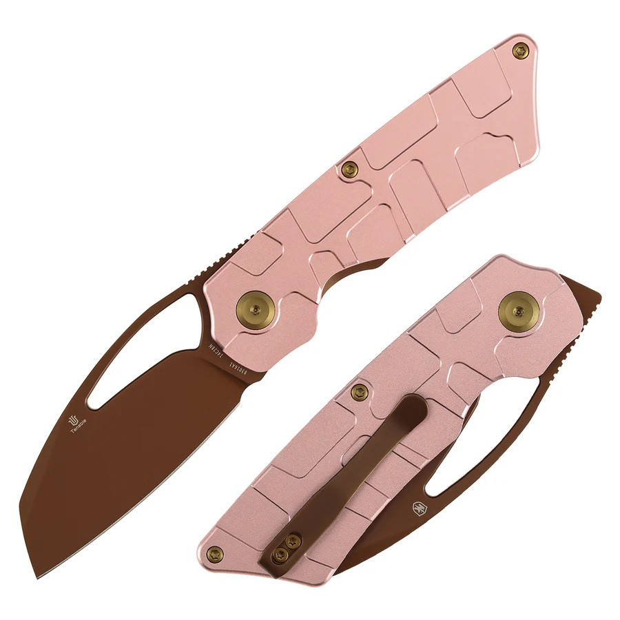 【ローズ】 Tenable Goblin L Folding Knife Rose Gold Aluminum Handle 14C28N