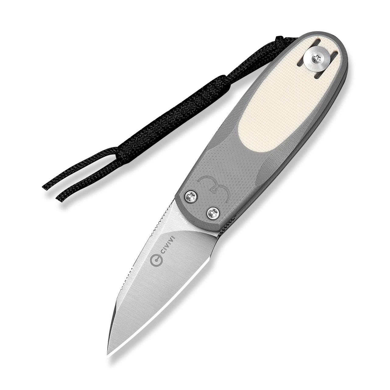 Civivi Purr Folding Knife Gray/Off White G10 Handle Nitro-V Plain
