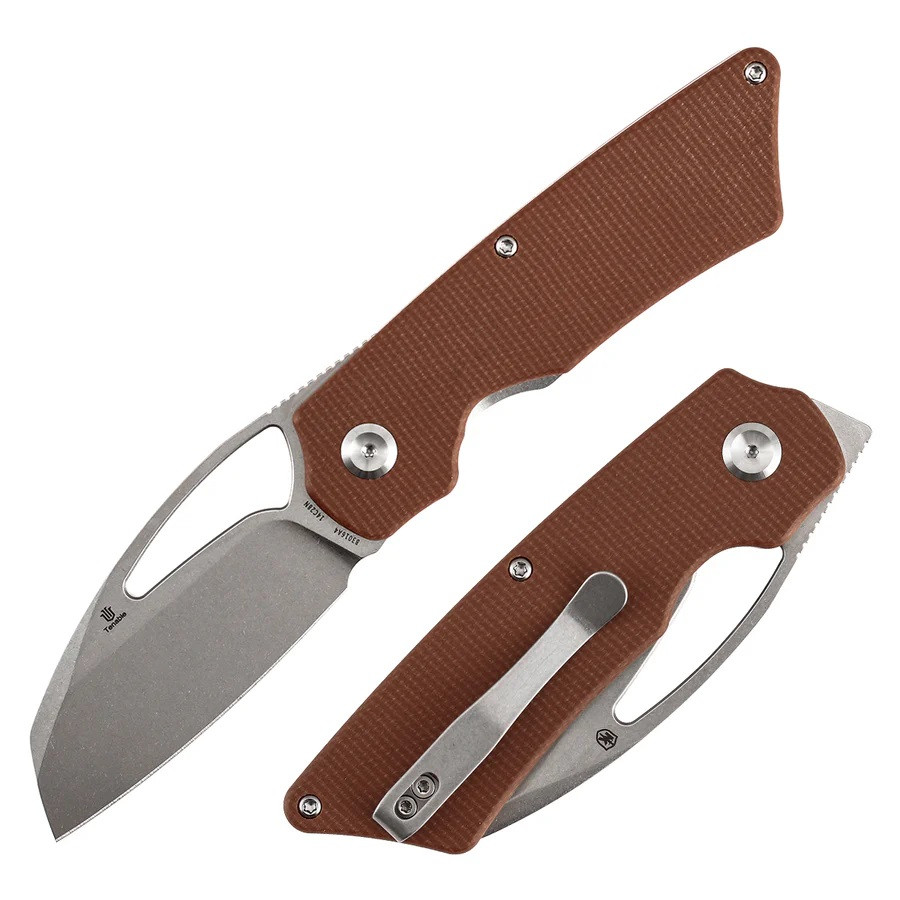 Tenable Goblin L Folding Knife Brown Micarta Handle 14C28N