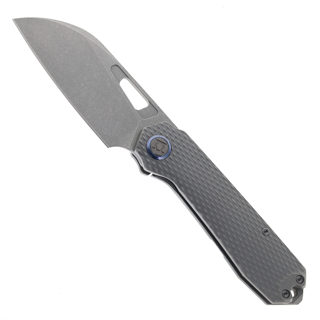 ブラインド UTAMALO Kunwu Knives Diablo Folding Knife Stonewashed Textured TItanium
