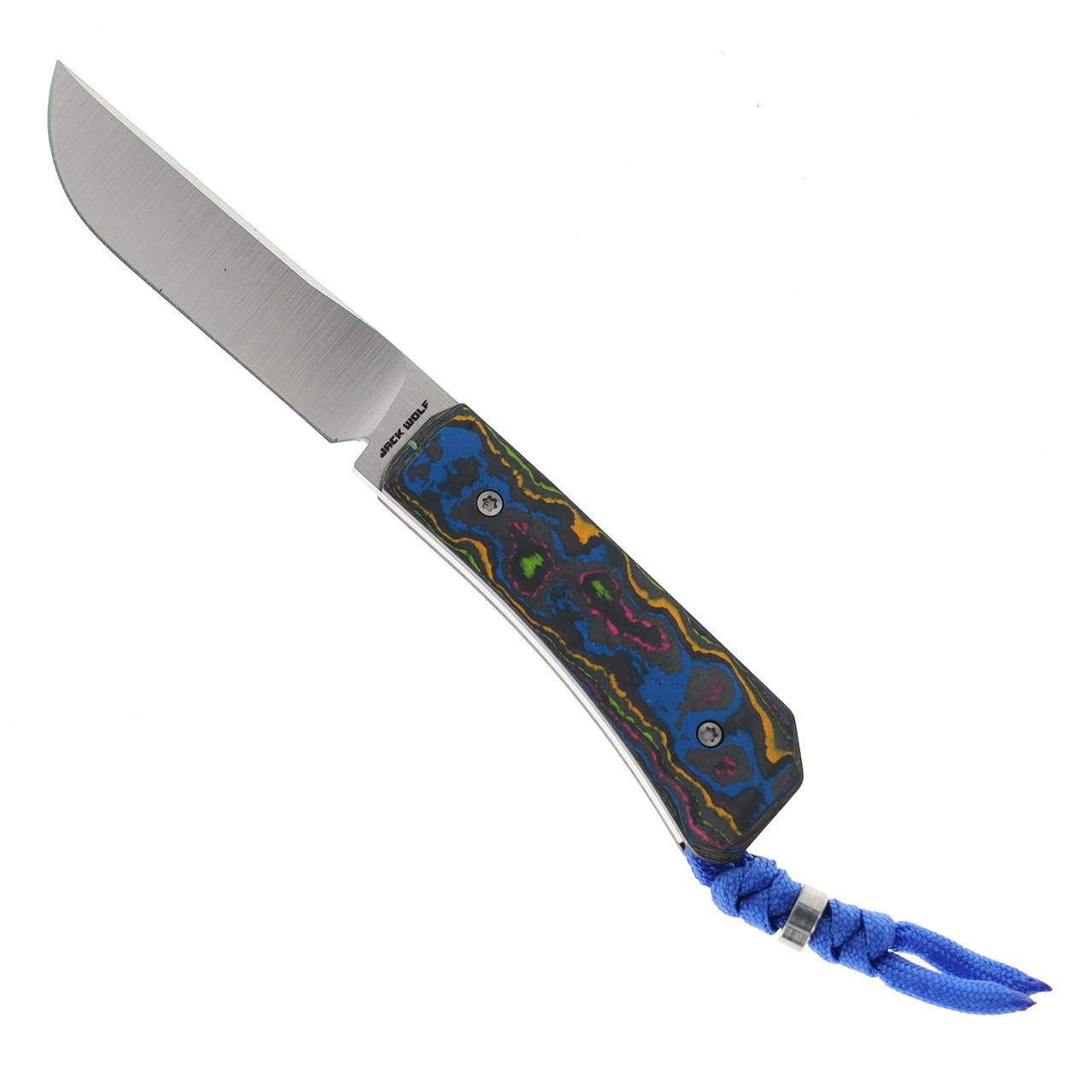 Jack Wolf Pioneer Fixed Blade Knife CamoCarbon 80's Handle S90V