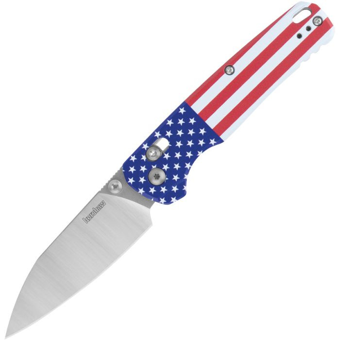 Bb Kershaw Bel Air XL Folding Knife American Flag Aluminum Handle