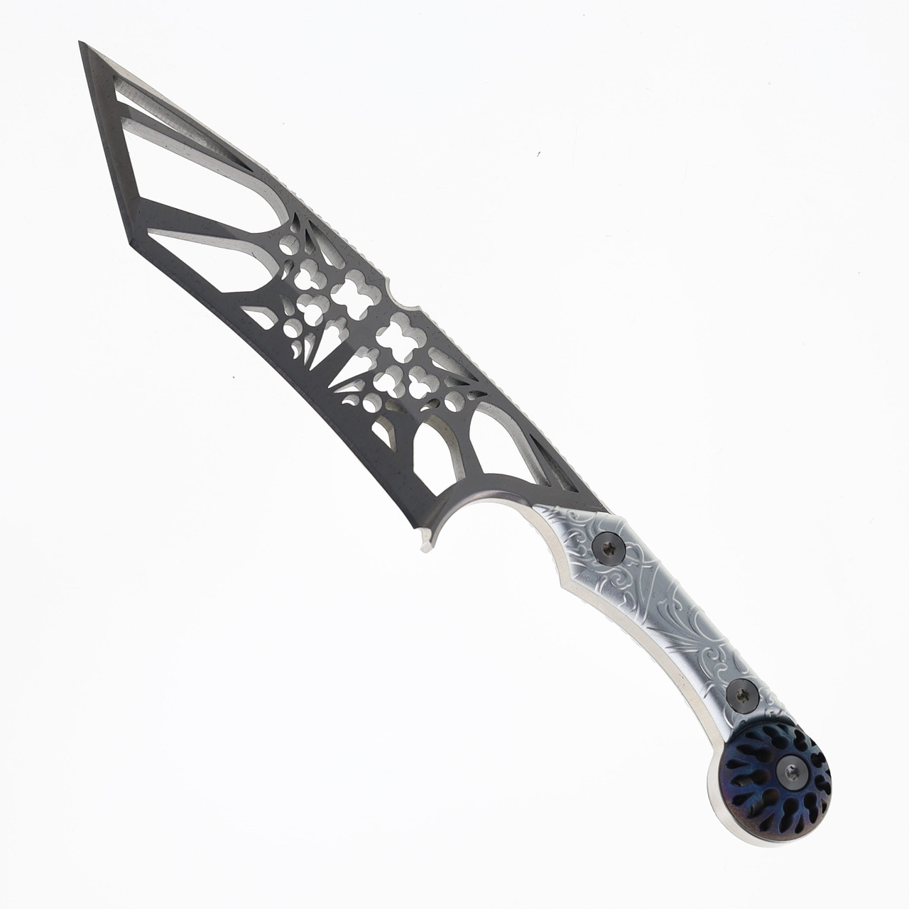 Midgards Lenore Folding Knife 3D Titanium Ball Handle 14C28N Plain