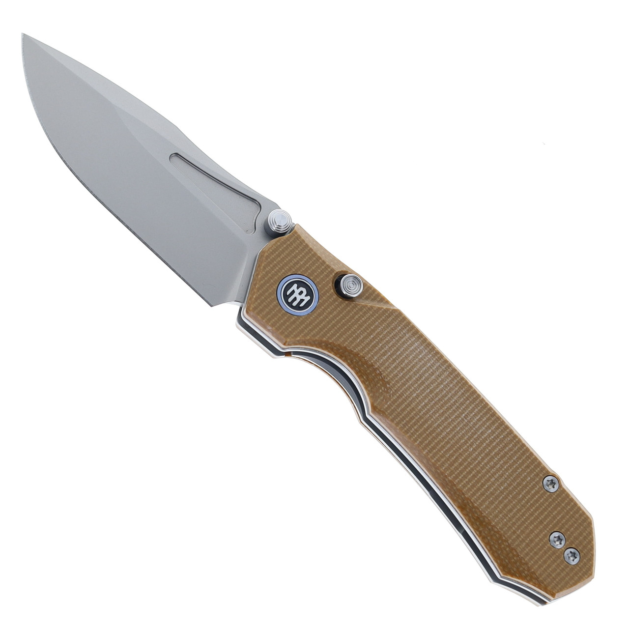 reina コンパクト Remette Rhino Folding Knife CNC Machined Micarta Handle 14C28N