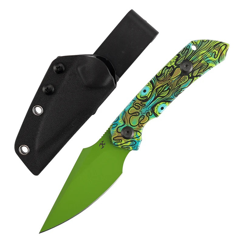 Kansept Fenrir Fixed Blade Knife Jade G10/Green Undead Handle D2