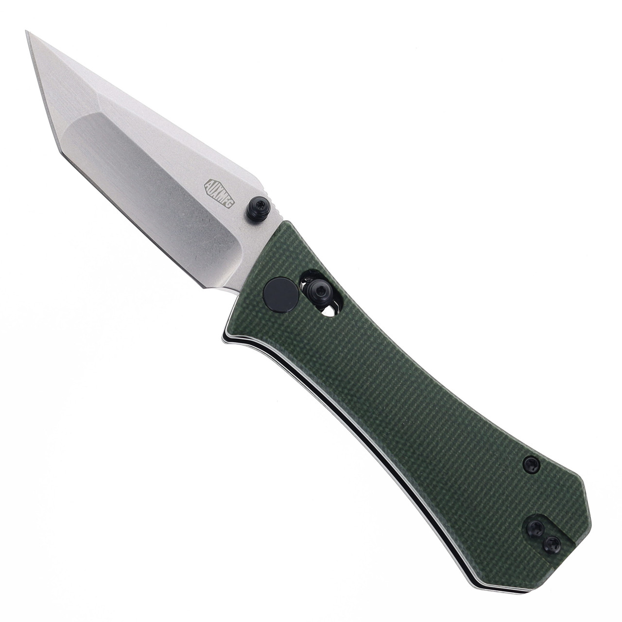 Auxiliary Manufacturing Coffin Tanto Folding Knife Crossbar Green