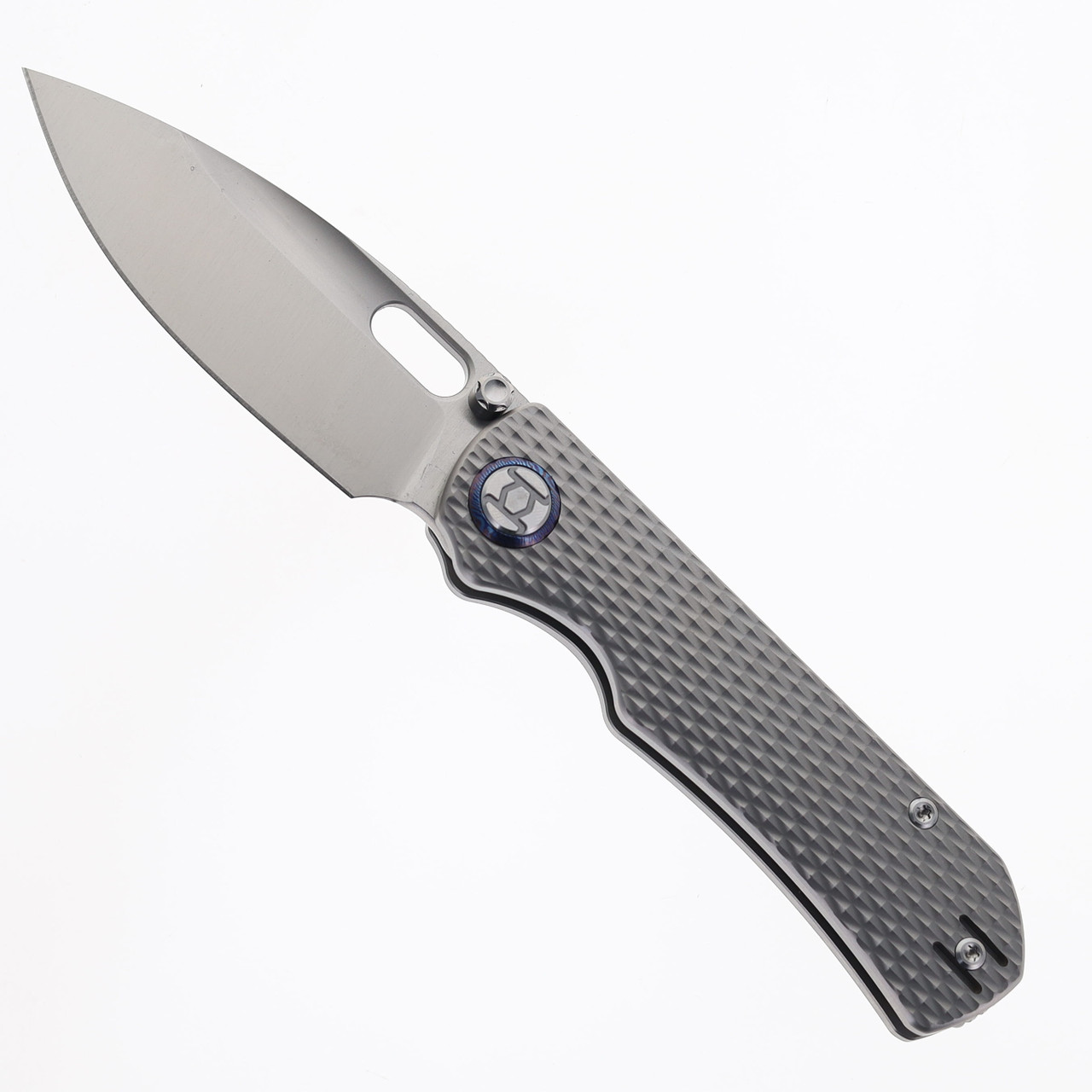 Kunwu Compact Verta Excalibur Folding Knife Textured Titanium