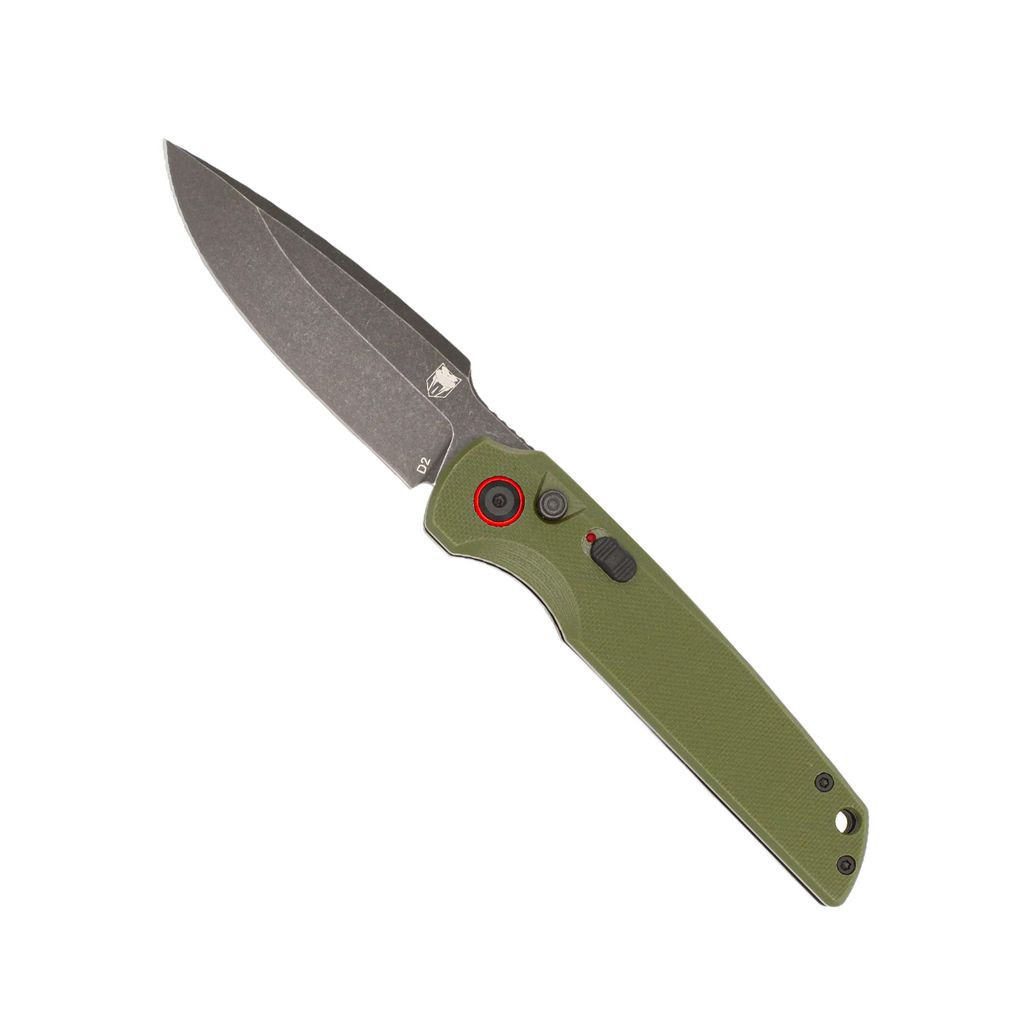 Cobratec Jackal SIde Opening Automatic Knife Green G10 Blackwash
