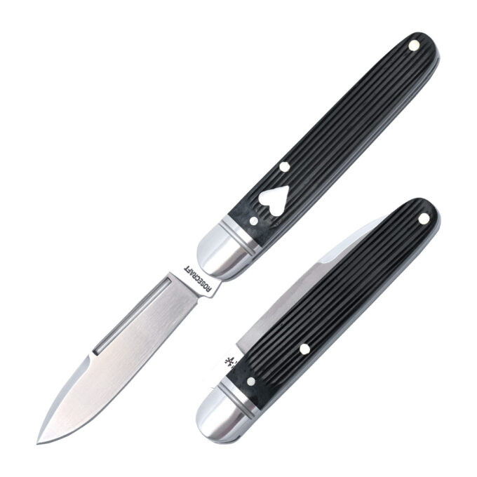 RoseCraft Tuckahoe Jack Folding Knife Gray Barnboard Jigged Bone