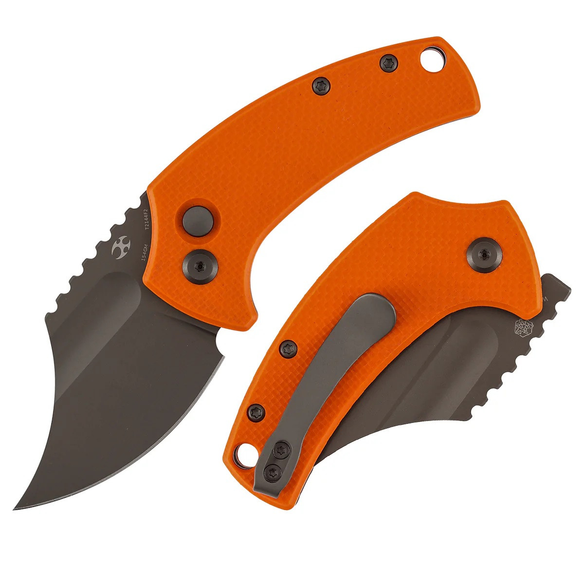 オーダー受付 Kansept Wasp Folding Knife Orange G10 Handle 154CM Plain Edge