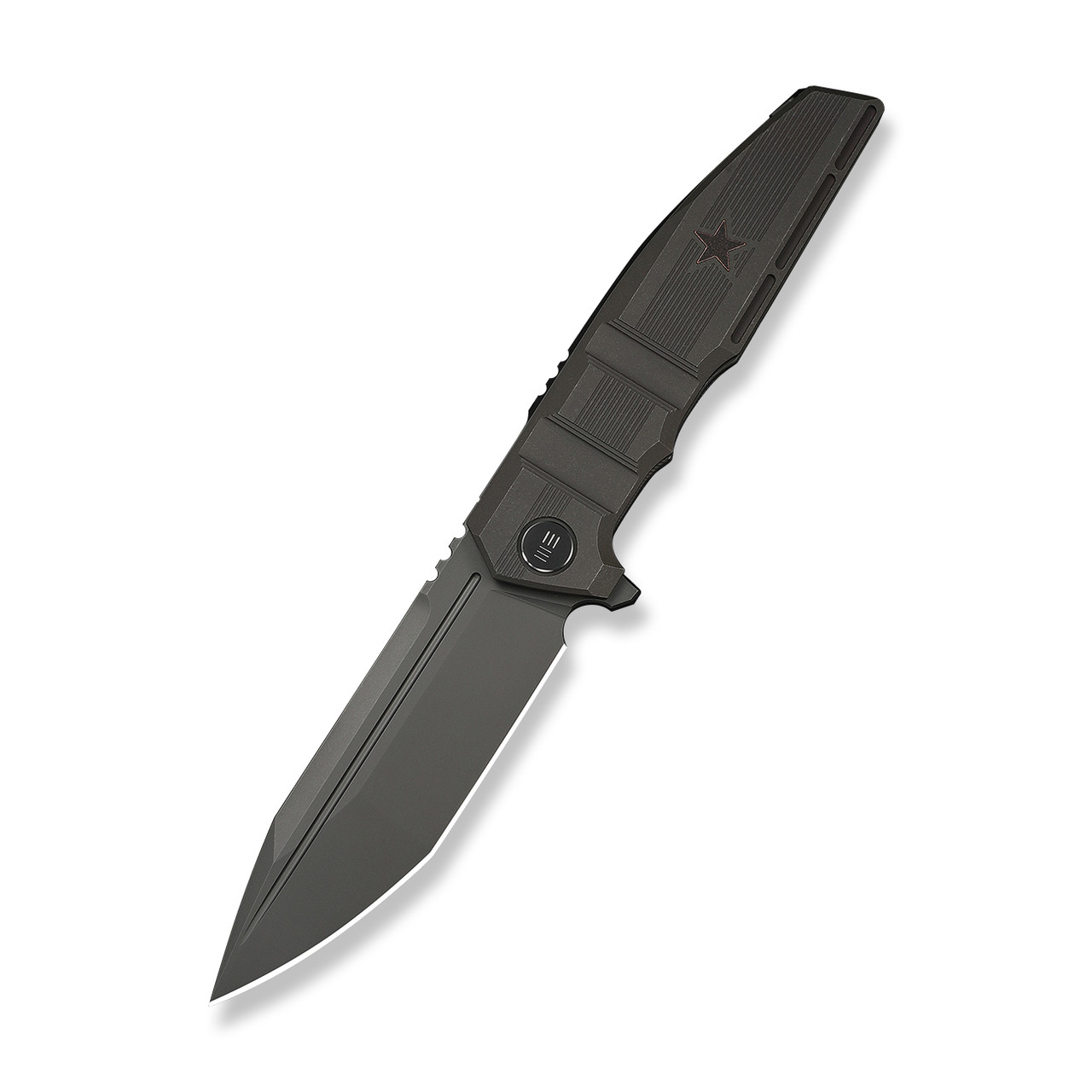 WE Breach Folding Knife Charcoal Gray Titanium Handle M390 Plain
