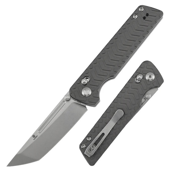 Tenable Anomaly Folding Knife Gray Aluminum Handle Nitro-V Tanto