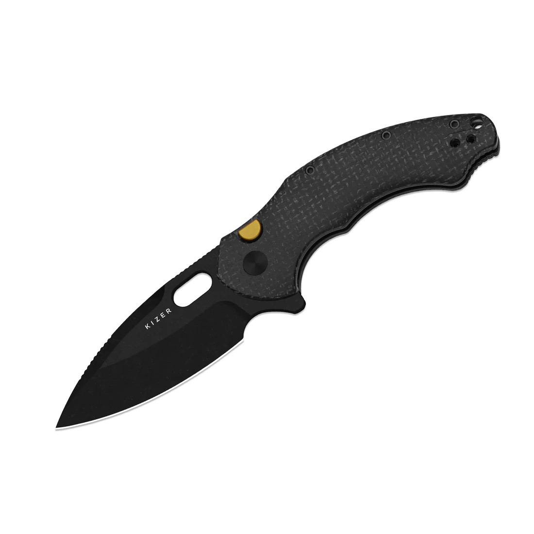 Kizer Roach XL Folding Knife Black Micarta Handle 14C28N Drop