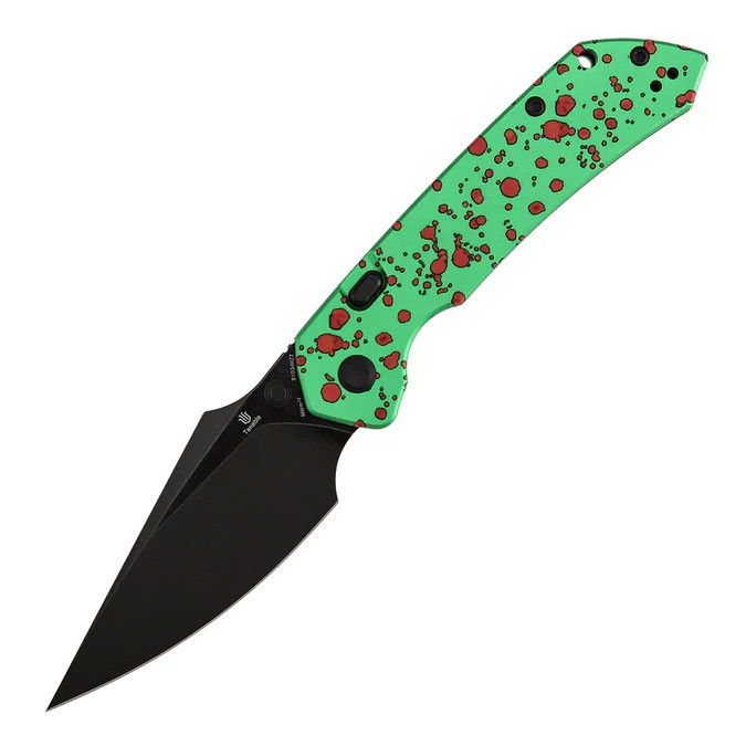 【ケンモ】 Tenable Fenrir Folding Knife Zombie Blood Green Aluminum Handle