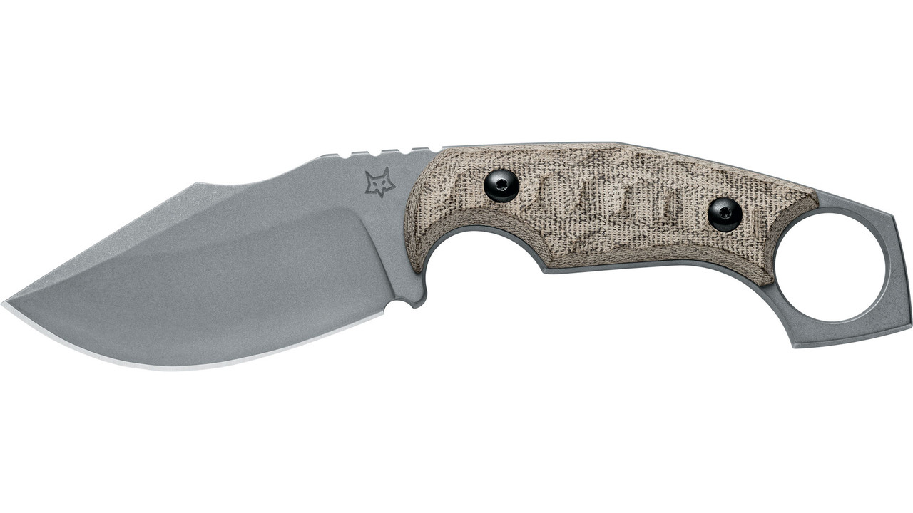 Fox Monkey Thumper Fixed Blade Knife OD Green Micarta Handle
