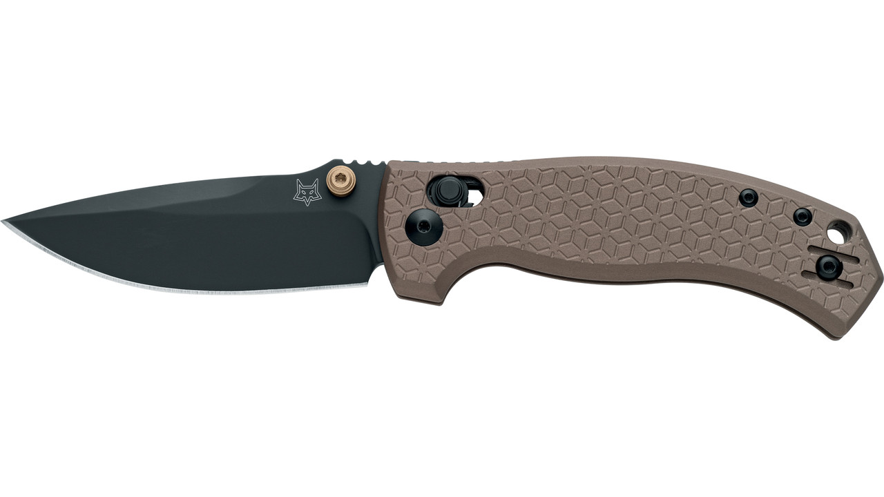 Fox Knives Anzu Folding Knife Brown Aluminum Handle MagnaCut Plain