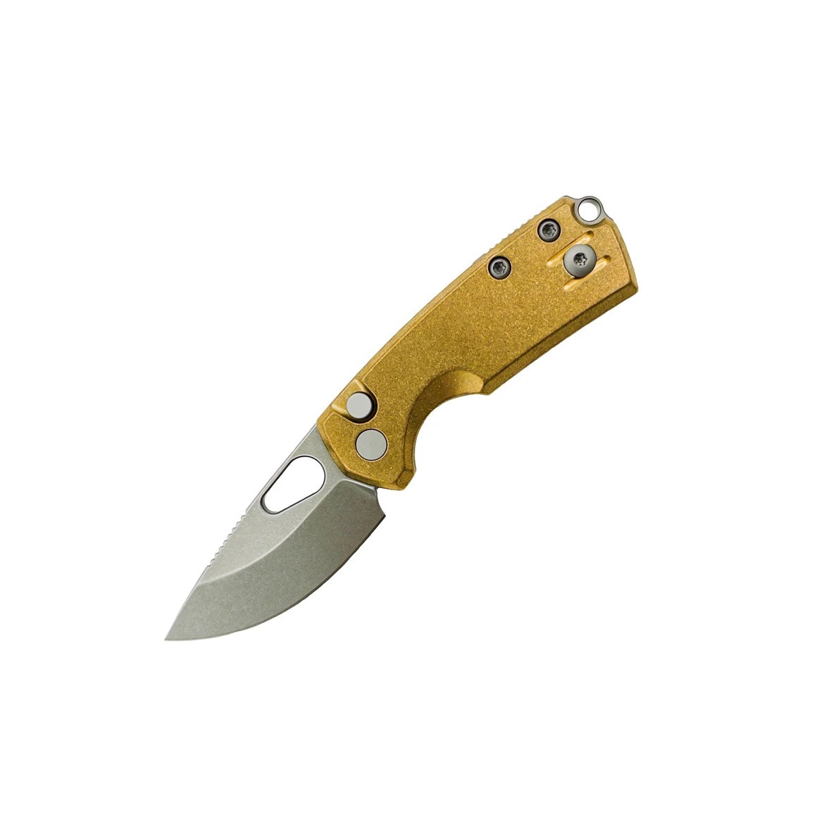 GiantMouse Tipsy Folding Knife Brass Handle Elmax Drop Point Plain