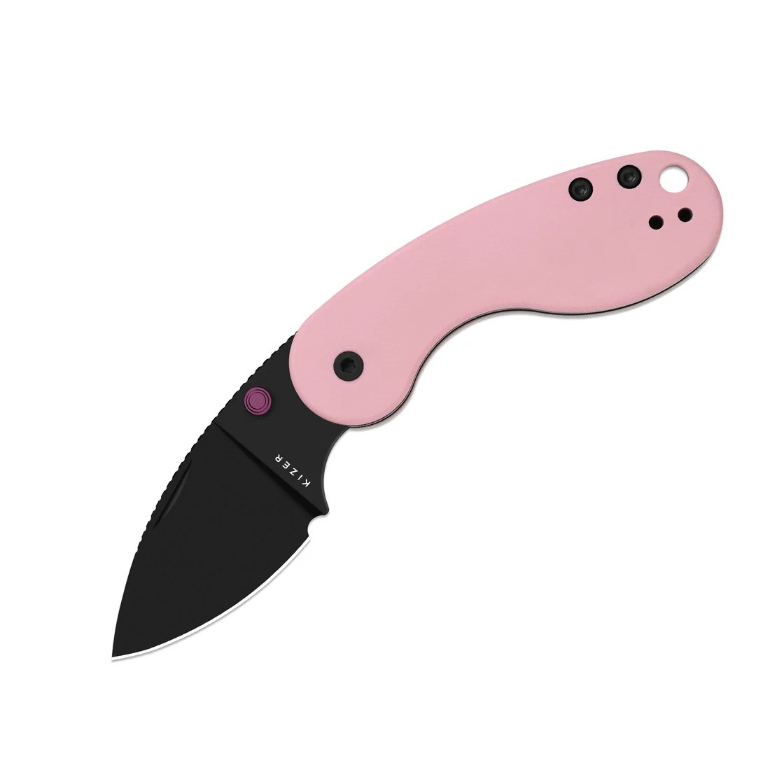 Kizer Microbe DSJ AirTi Folding Knife Pink Norplex UltreX G10