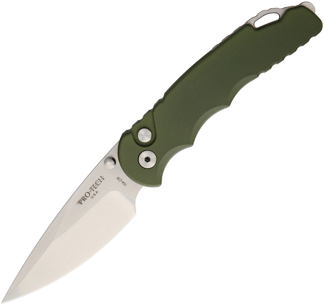 Pro Tech TR-5 Knife Green Aluminum Handle 154-CM Plain Edge PTKTR5SA1GRN