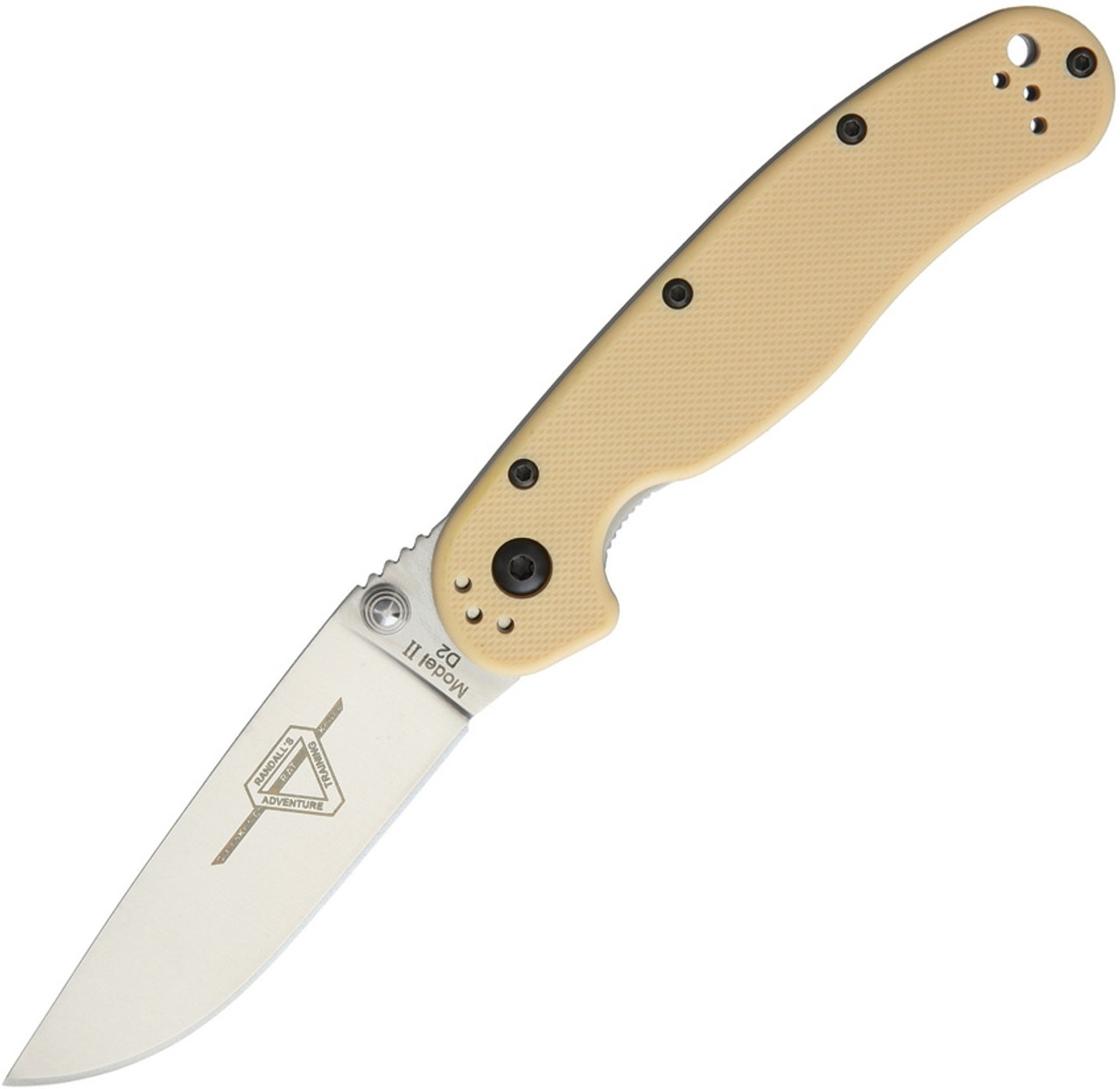 Ontario Rat II Knife Desert Tan Nylon Handle D2 Plain Drop Point