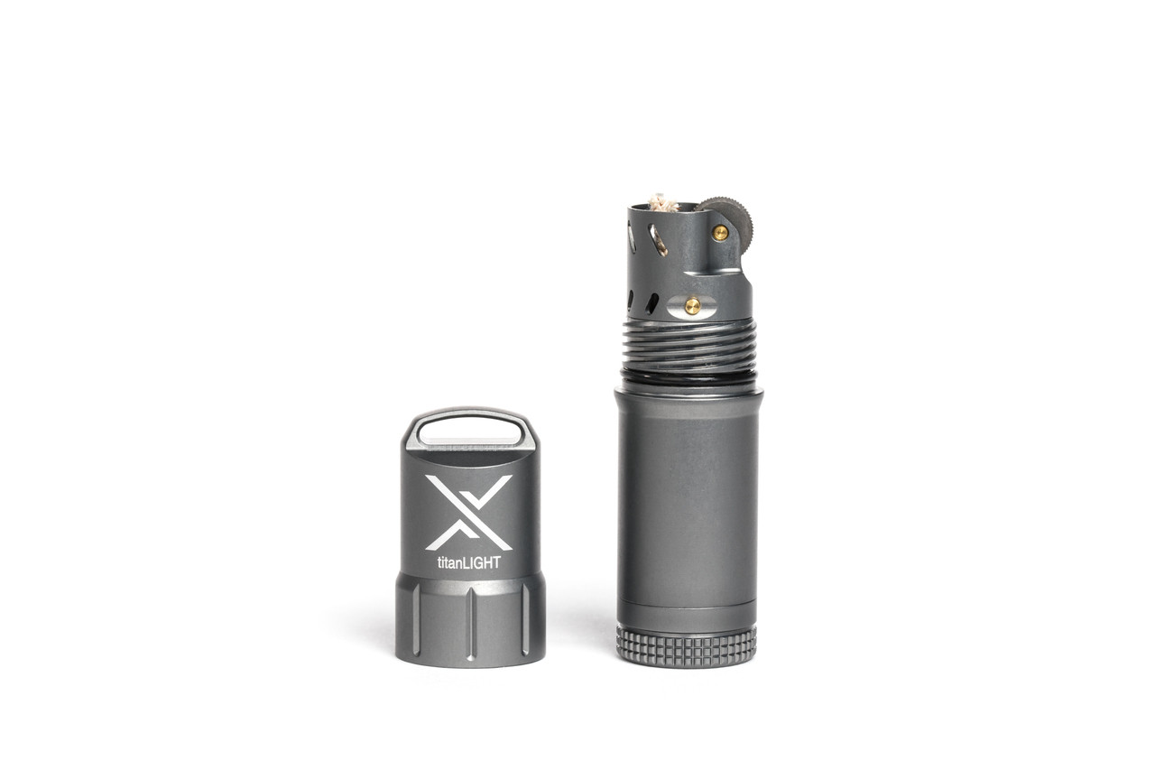 Exotac titanLIGHT Lighter Waterproof & Refillable Gun Metal Gray