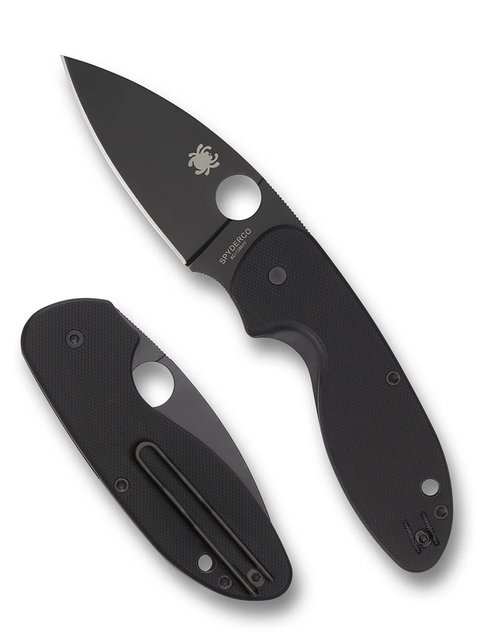 n！ Spyderco Efficient Liner Lock Knife Black G10 Handle Plain Black