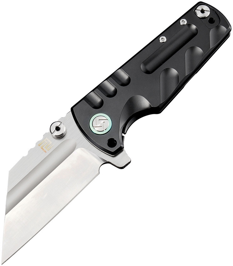 Artisan Fulcrum Frame Lock Knife Black Ti Handle Plain S35VN Edge
