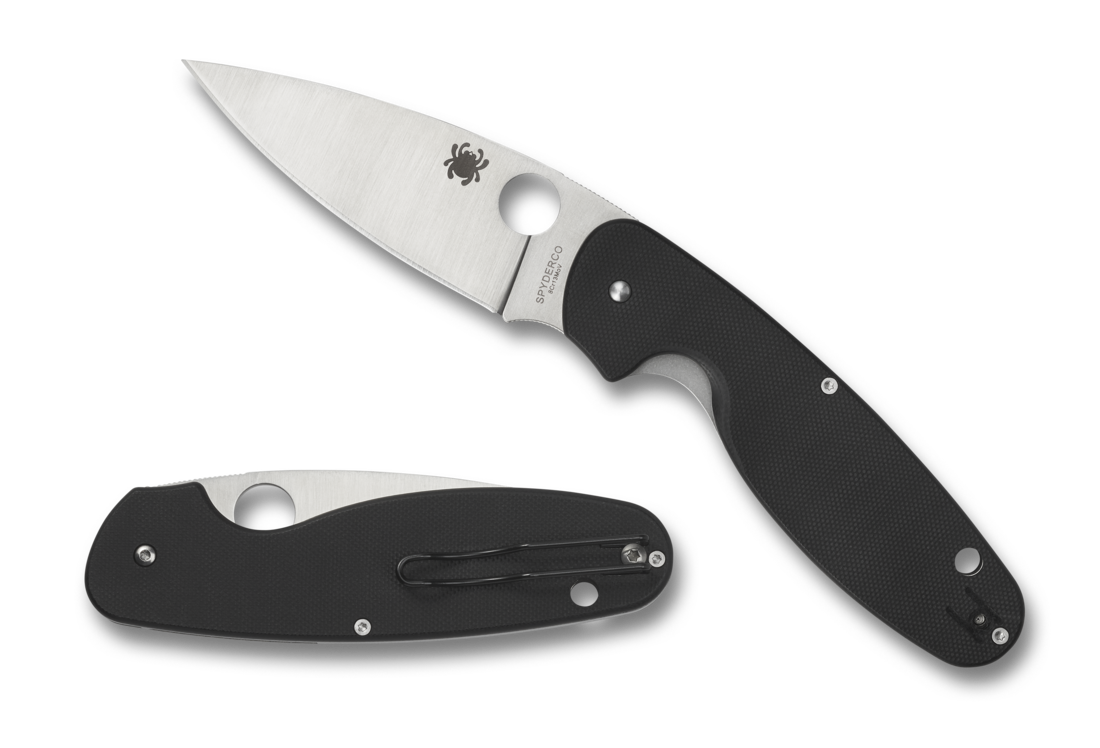 Spyderco Emphasis Liner Lock Knife Black G10 Handle Plain Edge C245G