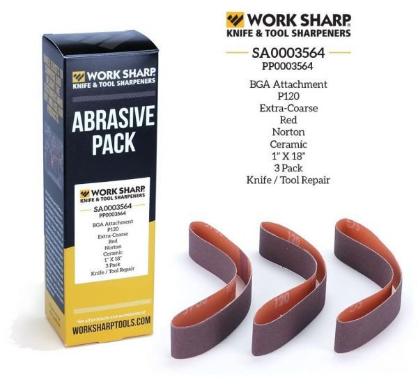 Work Sharp P120 Grit Abrasive 3 Pack for Ken Onion Blade Grinding
