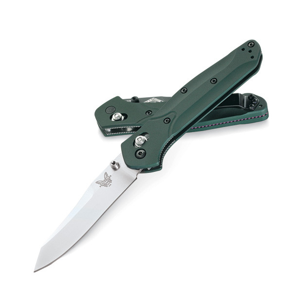 Benchmade, Osborne, Folding Knife, Plain Edge, Satin Blade, Green