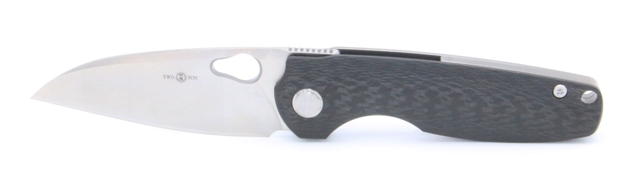 TwoSun TS129 Frame Lock Knife Titanium + Carbon Fiber Handle