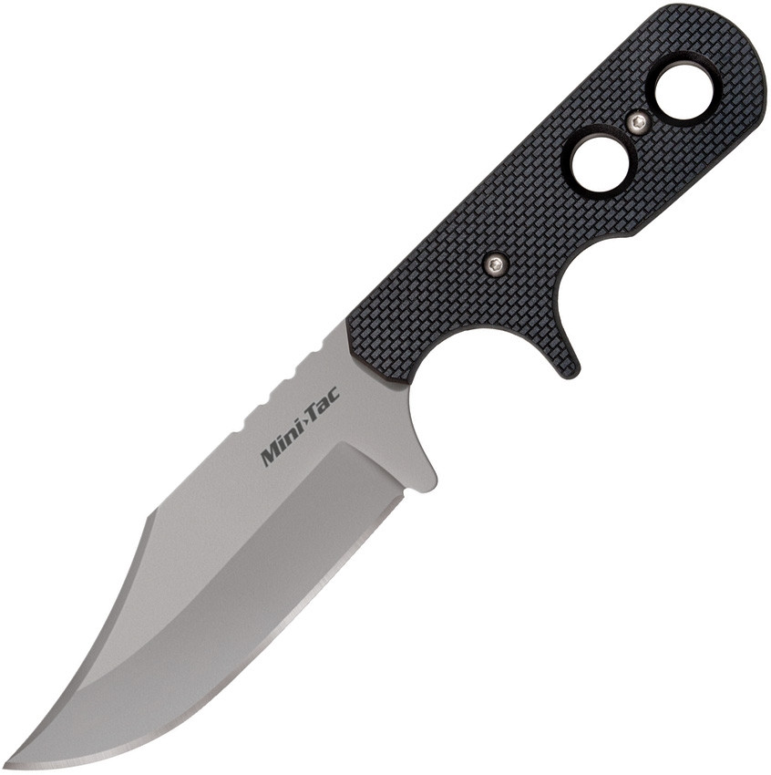 Cold Steel Mini Tac Bowie Fixed Blade Knife Black Handle Plain