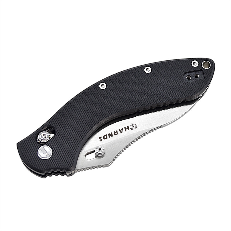Harnds Beak Axis Lock Knife Black G10 Handle Plain Satin Blade CK3502BKS