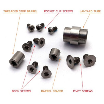 Flytanium Full Titanium Hardware Kit for Spyderco Paramilitary 2 Knife Flytanium Full Titanium Hardware Kit for Spyderco Paramilitary 2 Knife